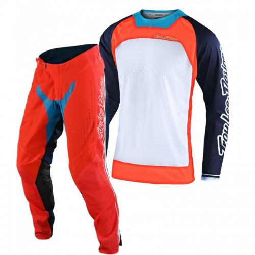 CONJUNTO TROY LEE DESIGNS 2021 SE PRO BOLDOR - LARANJA / NAVY